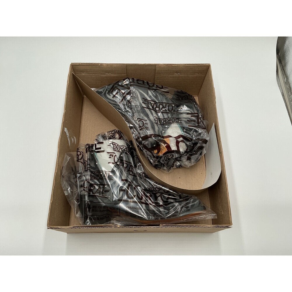 Corral Boots Womens 5.5 Gray Zebra Print Studded Block Heel Ankle Bootie ebay250 - Picture 6 of 6